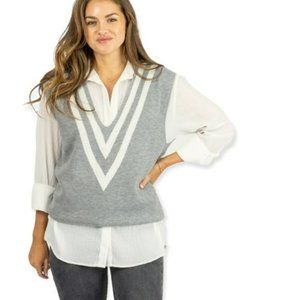 all:row Gray V Neck Sweater Vest